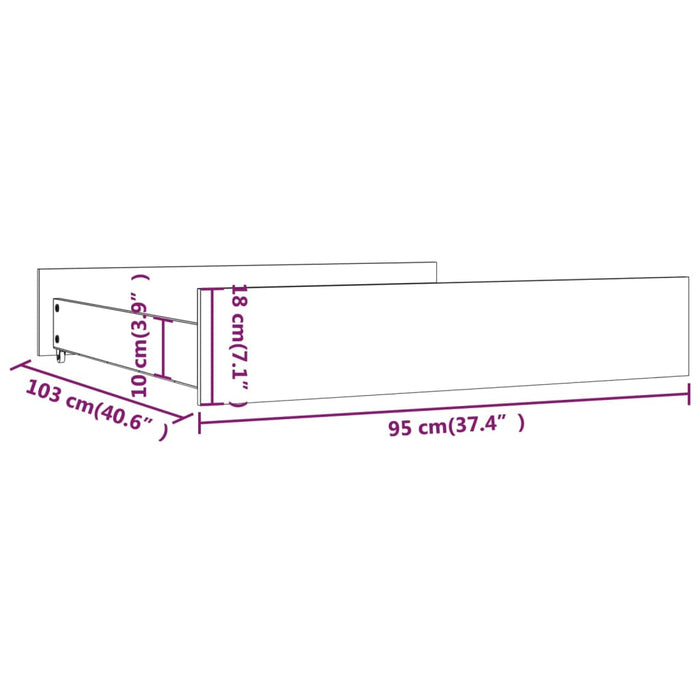 Cassetti per Letto 2 pz in Legno Massello di Pino Bianco cod mxl 78047