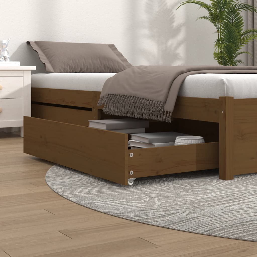 Cassetti per Letto 2 pz in Legno Massello di Pino Miele cod mxl 65884