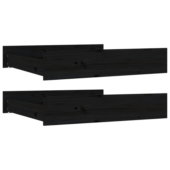 Cassetti per Letto 2 pz in Legno Massello di Pino Nero 814993