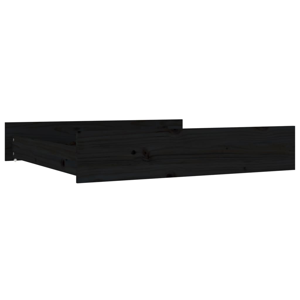 Cassetti per Letto 2 pz in Legno Massello di Pino Nero 814993