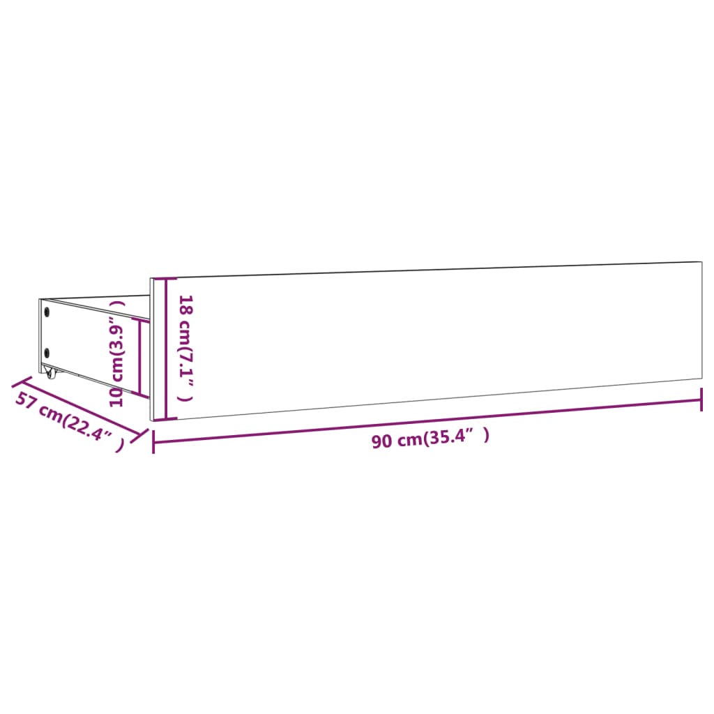 Cassettoni da Letto 4 pz in Legno Massello di Pino 814994