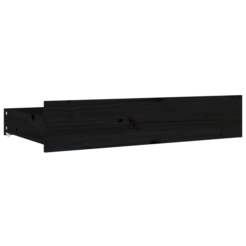 Cassettoni da Letto 4 pz in Legno Massello di Pino Nero 814998