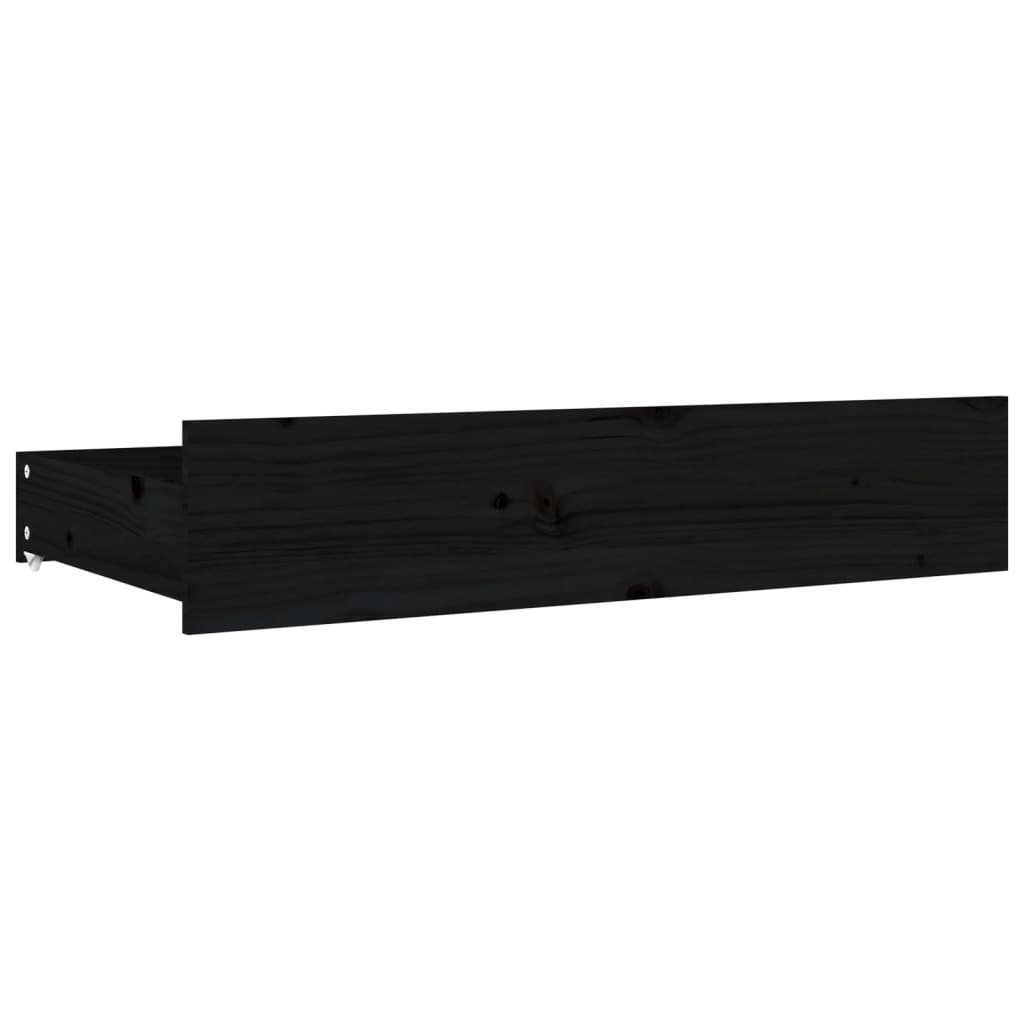 Cassettoni da Letto 4 pz in Legno Massello di Pino Nero 815003