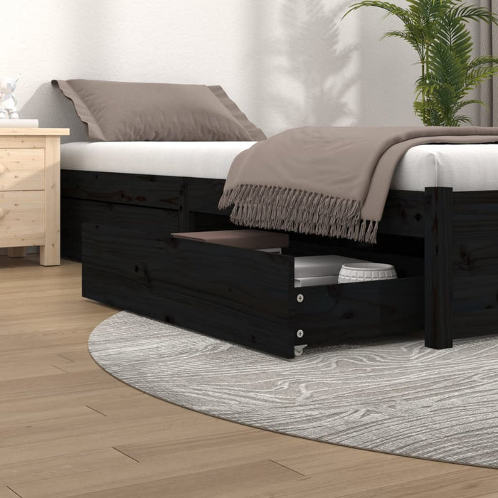 Cassettoni da Letto 4 pz in Legno Massello di Pino Nero 815003