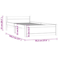 Giroletto in Legno Massello 90x190 cm 3FT Singolo cod mxl 63490