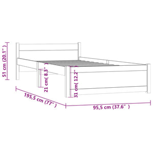 Giroletto in Legno Massello 90x190 cm 3FT Singolo cod mxl 63490