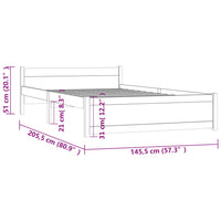 Giroletto Grigio in Legno Massello 140x200 cm 815046