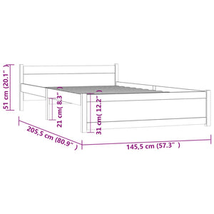 Giroletto Grigio in Legno Massello 140x200 cm 815046