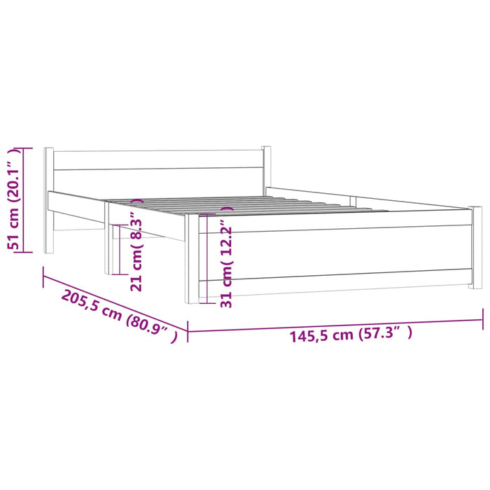 Giroletto Miele in Legno Massello 140x200 cm 815047