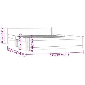 Giroletto Miele in Legno Massello 150x200 cm 5FT King Size cod mxl 60021