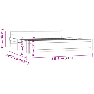 Giroletto Miele in Legno Massello 180x200 cm 6FT Super King 815062