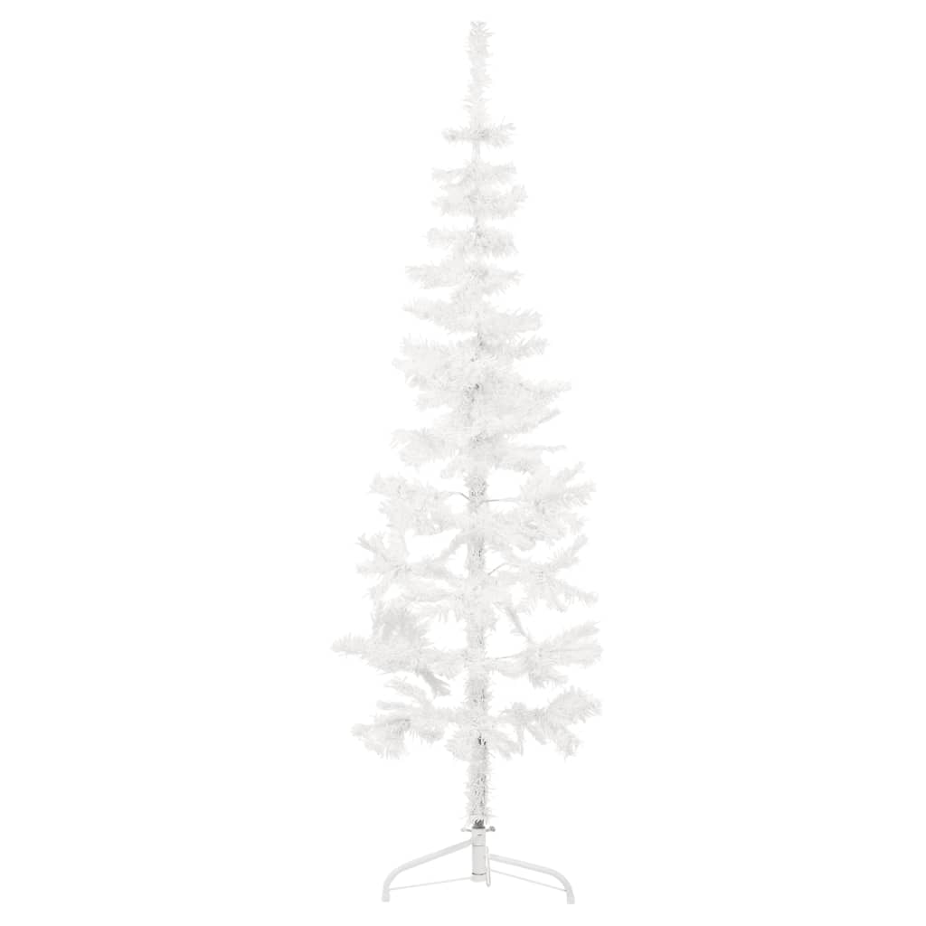 Albero Natale Artificiale Sottile a Metà Supporto Bianco 120 cm