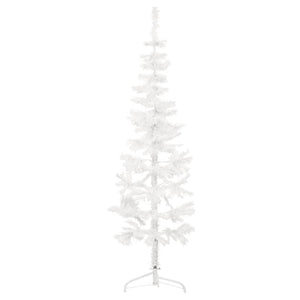 Albero Natale Artificiale Sottile a Metà Supporto Bianco 120 cm