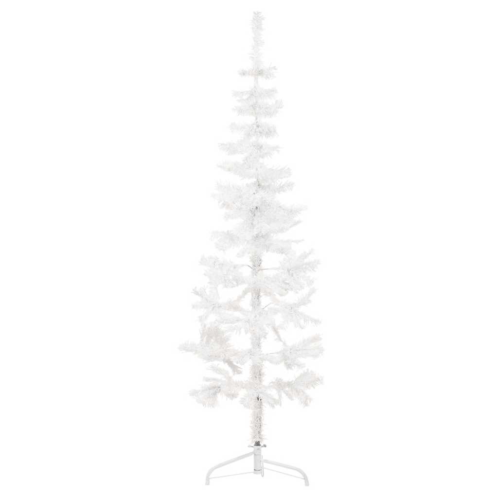 Albero Natale Artificiale Sottile a Metà Supporto Bianco 180 cm 344566