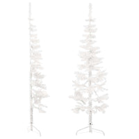 Albero Natale Artificiale Sottile a Metà Supporto Bianco 180 cm 344566