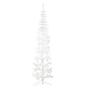 Albero Natale Artificiale Sottile a Metà Supporto Bianco 240 cm 344568