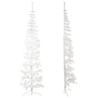 Albero Natale Artificiale Sottile a Metà Supporto Bianco 240 cm 344568