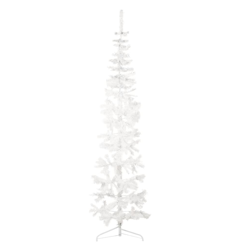 Albero Natale Artificiale Sottile a Metà Supporto Bianco 240 cm 344568