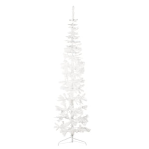 Albero Natale Artificiale Sottile a Metà Supporto Bianco 240 cm 344568