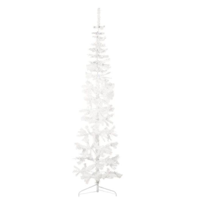 Albero Natale Artificiale Sottile a Metà Supporto Bianco 240 cm 344568