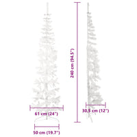 Albero Natale Artificiale Sottile a Metà Supporto Bianco 240 cm 344568