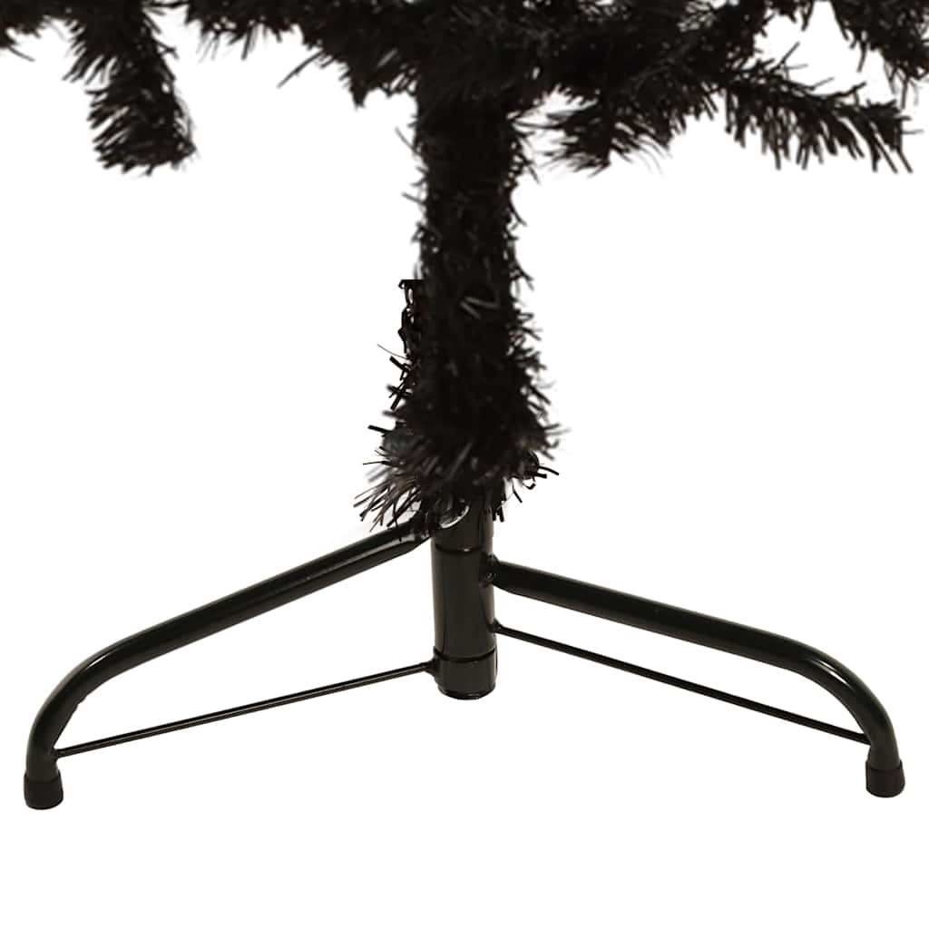 Albero Natale Artificiale Sottile a Metà e Supporto Nero 120 cm 344574