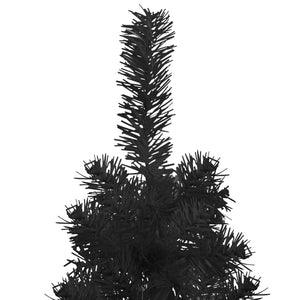 Albero Natale Artificiale Sottile a Metà e Supporto Nero 150 cm