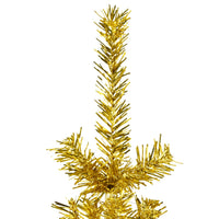 Albero Natale Artificiale Sottile a Metà con Supporto Oro 120cm 344589