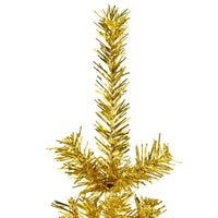 Albero Natale Artificiale Sottile a Metà con Supporto Oro 150cm