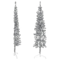 Albero Natale Artificiale Sottile a Metà Supporto Argento 120cm 344594