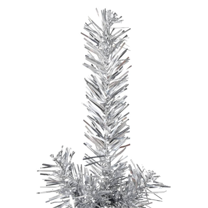 Albero Natale Artificiale Sottile a Metà Supporto Argento 120cm 344594