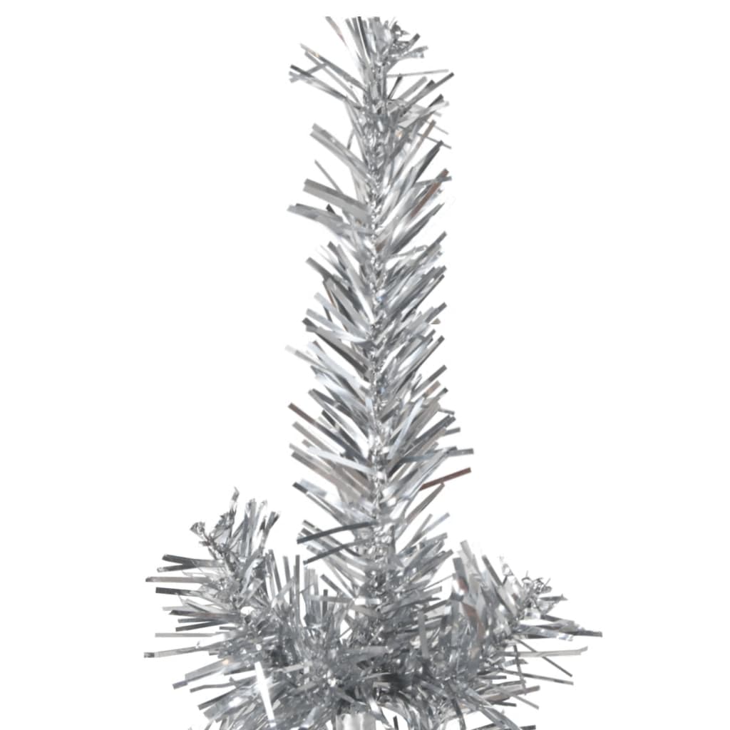 Albero Natale Artificiale Sottile a Metà Supporto Argento 210cm 344597