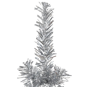 Albero Natale Artificiale Sottile a Metà Supporto Argento 210cm 344597