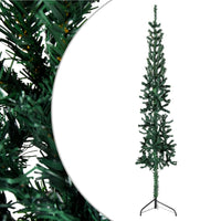 Albero Natale Artificiale Sottile a Metà Supporto Verde 180 cm