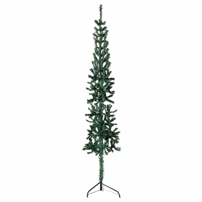 Albero Natale Artificiale Sottile a Metà Supporto Verde 210 cm 344602