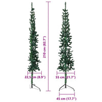 Albero Natale Artificiale Sottile a Metà Supporto Verde 210 cm 344602