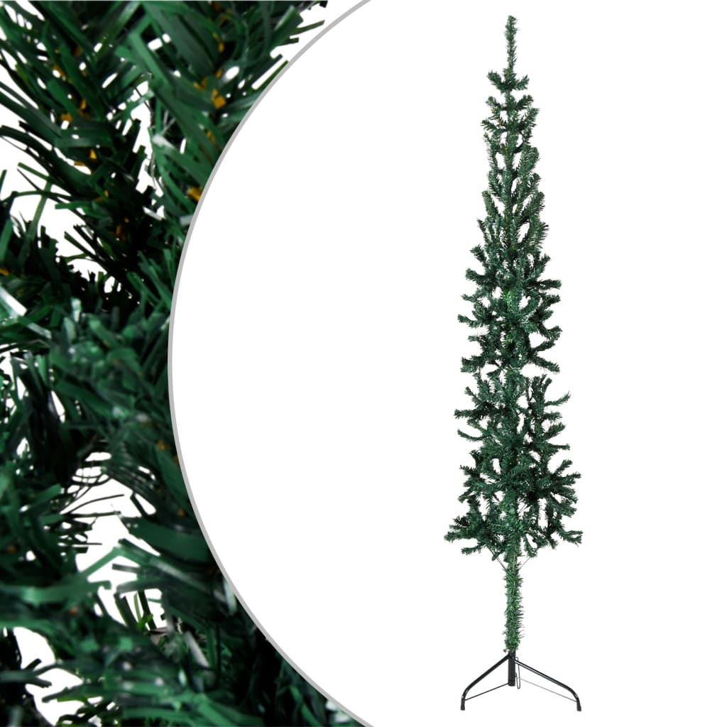 Albero Natale Artificiale Sottile a Metà Supporto Verde 240 cm cod mxl 15722