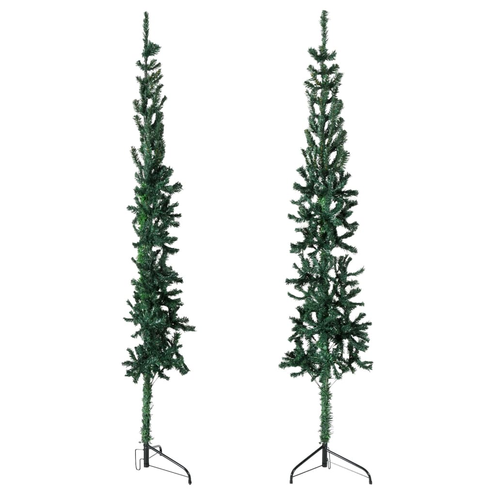 Albero Natale Artificiale Sottile a Metà Supporto Verde 240 cm cod mxl 15722