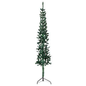 Albero Natale Artificiale Sottile a Metà Supporto Verde 240 cm cod mxl 15722