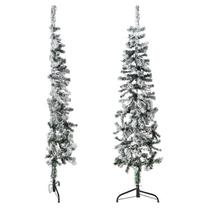 Albero Natale Artificiale Sottile a Metà Neve Fioccata 120 cm cod mxl 7816