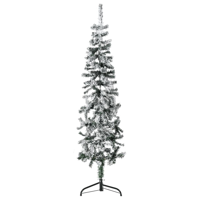 Albero Natale Artificiale Sottile a Metà Neve Fioccata 120 cm cod mxl 7816