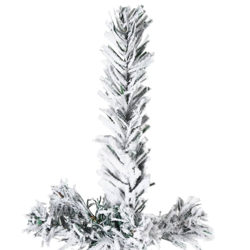 Albero Natale Artificiale Sottile a Metà Neve Fioccata 120 cm cod mxl 7816