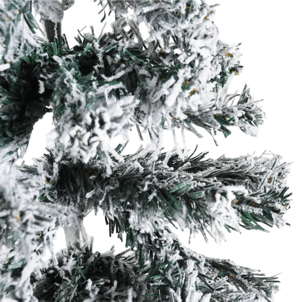 Albero Natale Artificiale Sottile a Metà Neve Fioccata 120 cm cod mxl 7816