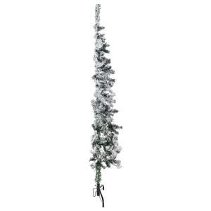 Albero Natale Artificiale Sottile a Metà Neve Fioccata 150 cm 344605