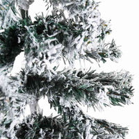 Albero Natale Artificiale Sottile a Metà Neve Fioccata 150 cm 344605