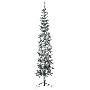 Albero Natale Artificiale Sottile a Metà Neve Fioccata 180 cm cod mxl 16141