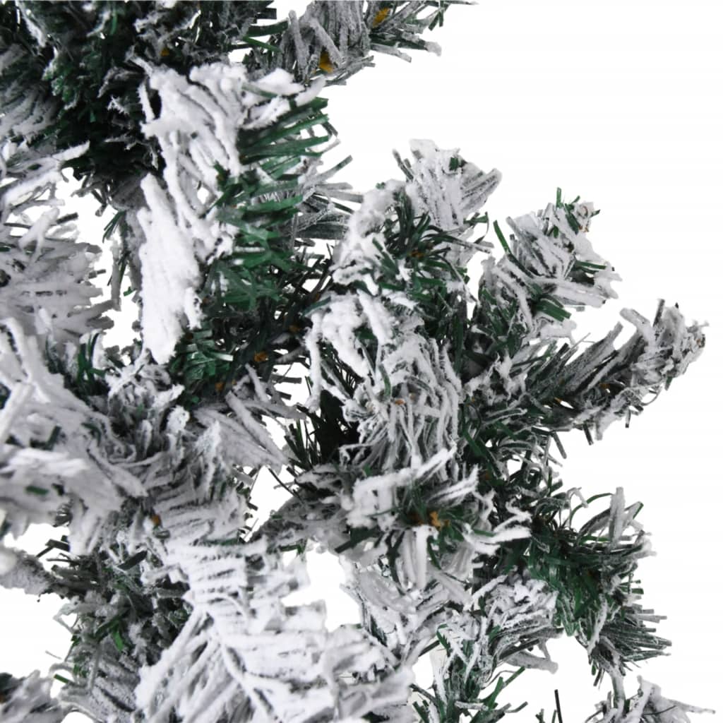 Albero Natale Artificiale Sottile a Metà Neve Fioccata 180 cm cod mxl 16141