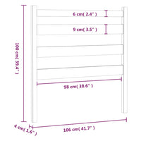 Testiera per Letto Miele 106x4x100 cm in Legno Massello di Pino cod 9835