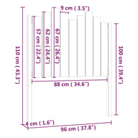 Testiera per Letto Nera 96x4x110 cm in Legno Massello di Pino