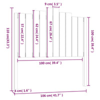 Testiera per Letto 106x4x110 cm in Legno Massello di Pino cod mxl 51413